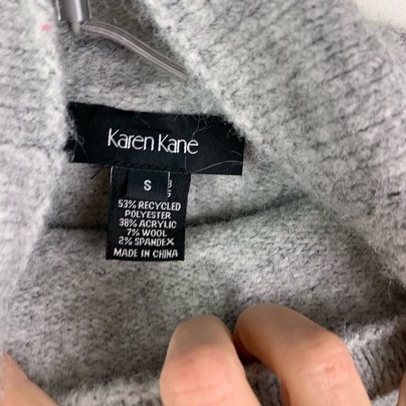 Karen Kane SMALL wool Blend Sweater Color Block Gray Pink Mock Neck - Picture 5 of 6